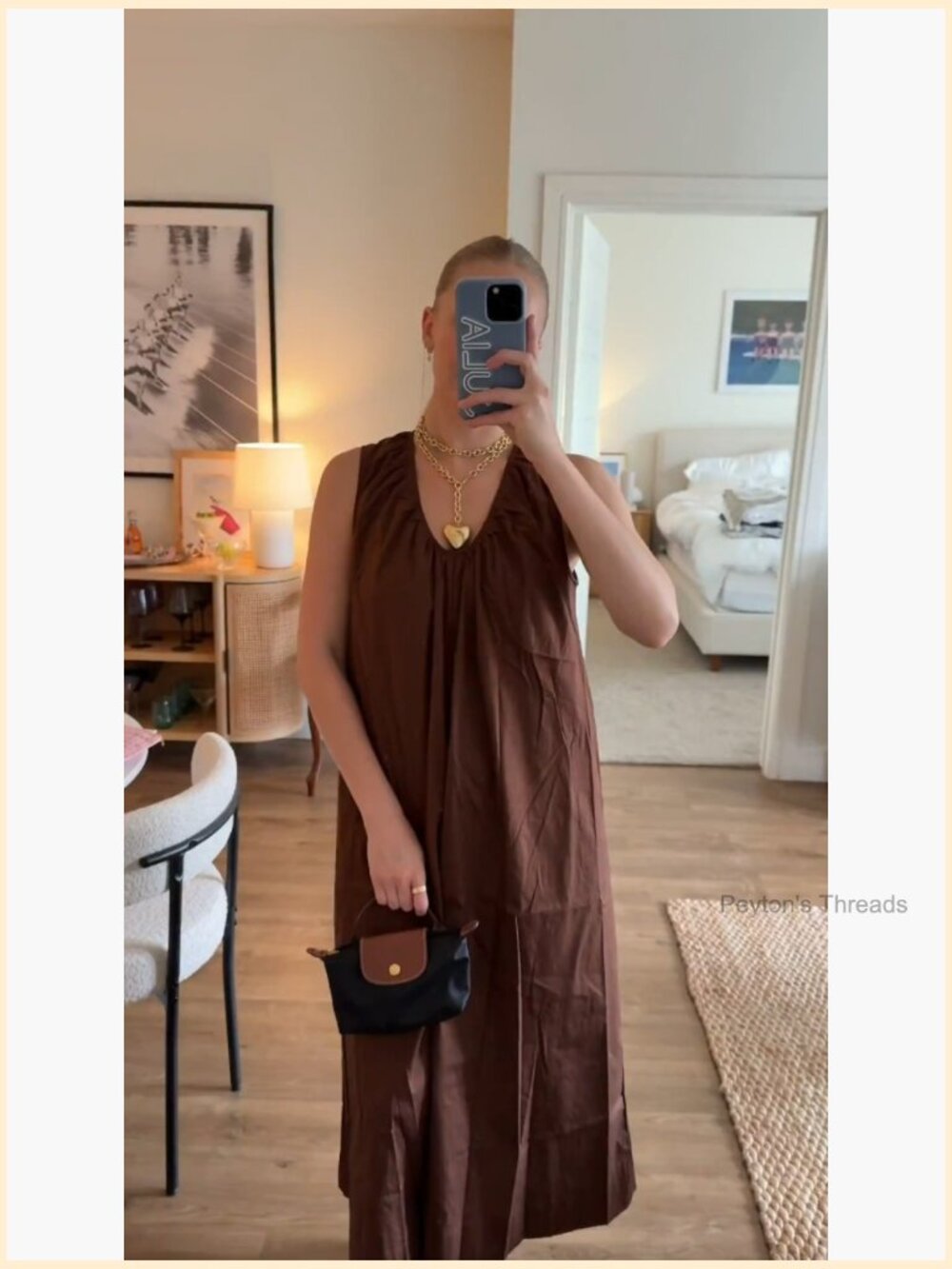 Sleeveless Scoop Neck Maxi Dress Ruched Wide Shoulder Beach Vacation - Picture 6 of 7